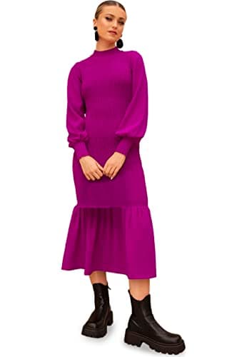 Image of Chi London Womens Long Sleeve Shirred Maxi in Pink Special Occasion Dress, Pink, 6 UK