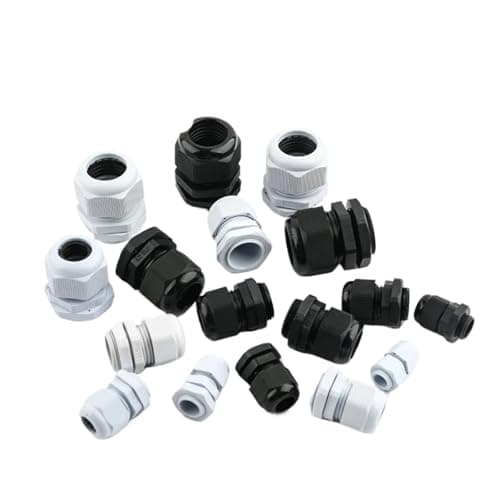Image of Cable Glands Waterproof Cable Gland Entry White/Black Nylon Plastic Connector PG7/9/11/13.5/16 PG19/21/24/25(PG13.5-Black-10Pcs)