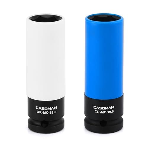Image of CASOMAN 2-Piece 1/2-Inch Drive Impact Wheel Nut Socket Set, 18.5mm & 19.5mm, CR-MO