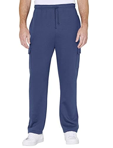 Image of Pegasus Men's Fleece Jog Pant with Cargo Pockets Soft and Comfortable Lounge Pants Navy 36W / 31L