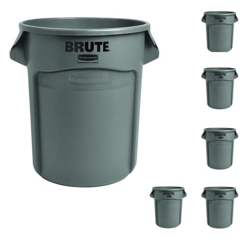 Image of Rubbermaid Commercial Products FG262000GRAY001 Brute Container with Venting Channels, 75.7 Litre, Grey