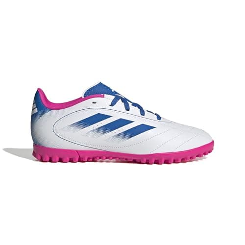 Image of adidas Goletto VIII Astro Turf Football Boots Kids White/Blue/Pink 2 Child UK