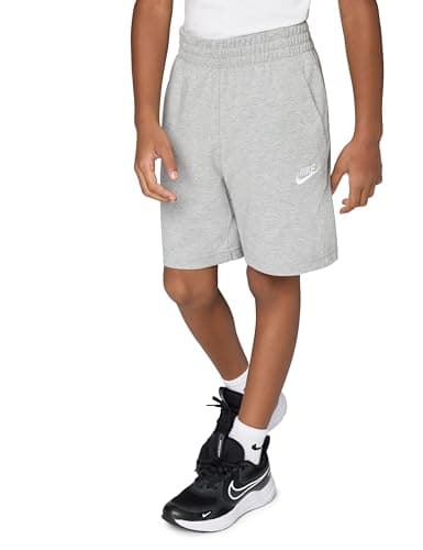 Image of NIKE FZ5512-063 K NSW Club Knit Short 6IN LBR Shorts Boy's DK Grey Heather/White Size M