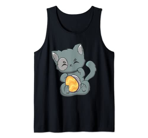 Image of Munchkin Cat With Egg Anime Feline Easter Tank Top