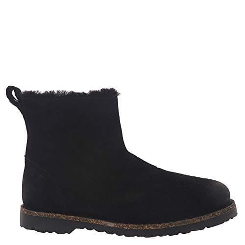 Image of Birkenstock Women's Melrose Shearling Suede Boot, Black Suede, 37 R EU