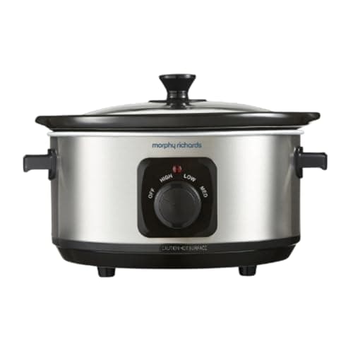 Image of Morphy Richards 3.5L Stainless Steel Slow Cooker, 3 Heat Settings, One Pot Solution, Dishwasher Safe Ceramic Pot, 460017