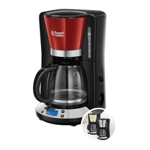 Image of Russell Hobbs Digital Glass Coffee Maker Victoria 1.25 L WhirlTech Brewing Technology Digital Control with Programmable Timer 1100 Watt,Black