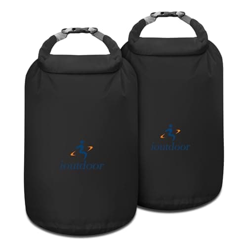Image of ioutdoor Dry Bag Set,2L/5L/10L/20L Waterproof Dry Bags Lightweight Dry Sacks Set Waterproof Canoe Bags for Rafting Hiking Camping Travel Fishing Boating(Black 10L+10L)