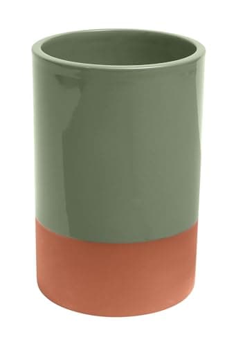 Image of Dexam Sintra Glazed Terracotta Wine Cooler - Olive Green