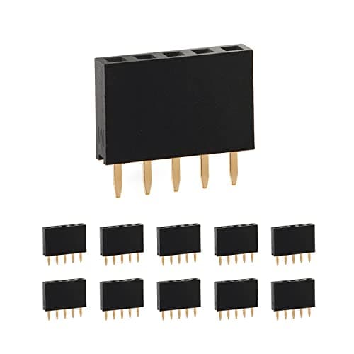 Image of CHANZON Pin Header Strip for Arduino Gpio 5 pin x 10pcs Female Headers Pins Straight Single Row Gold Plated Pitch 2.54mm 0.1 inch for PCB Connector Machine Breadboard Electronic Circuit Board