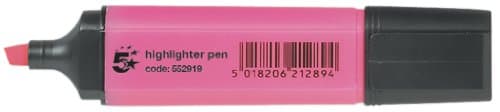 Image of 5 Star Highlighters Pink (12 Pack) Chisel Tip Highlighter 1-5mm Line Highlighters with Clip On Cap
