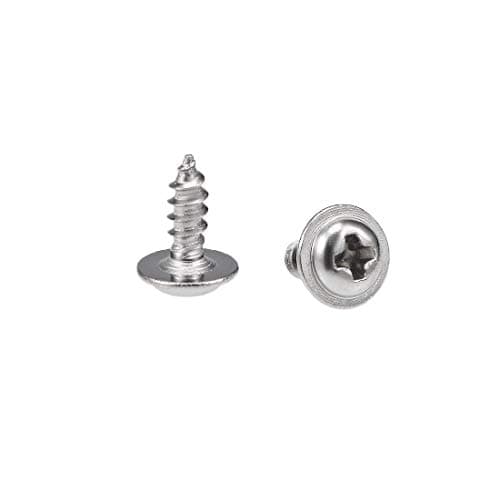 Image of sourcing map 2x6mm Self Tapping Screws Phillips Pan Head With Washer Screw 304 Stainless Steel Fasteners Bolts 50Pcs