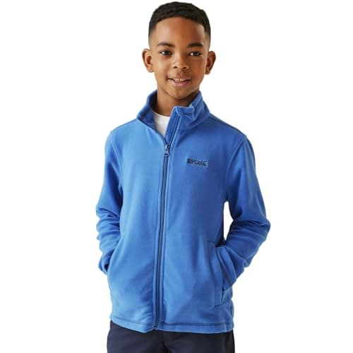 Image of Regatta King Kids Full Zip Fleece Lightweight Jacket with 2 Pockets & Anti-Pill - Perfect for Walking, Hiking & Outdoors Blue