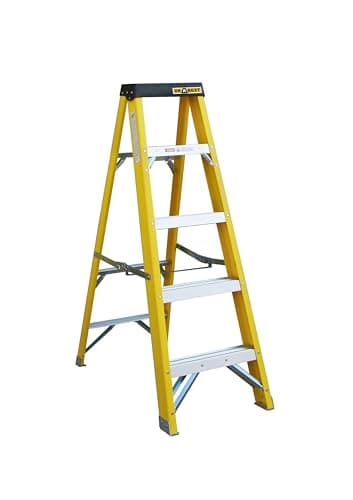 Image of 5 TREAD Heavy Duty Fibreglass Step Ladder | Electricians GRP Step Ladder 30,000v