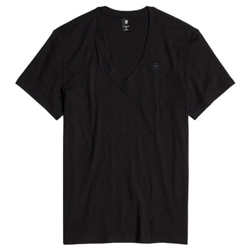 Image of G-Star Men's Base V-Neck T-Shirt 2-Pack, Black (dk black D25500-124-6484), XL