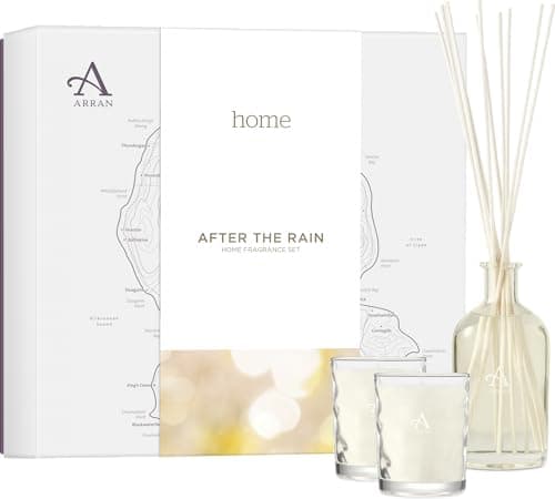 Image of Arran Sense of Scotland After The Rain Home Fragrance Gift Set with Reed Diffuser (200ml/6.76floz) & Glass Scented Candle (8cl, 12 Hour Burn Time)