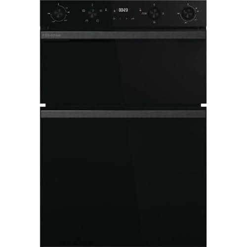 Image of Hisense Built-in Electric Double Oven, Black, 88.5 x 59.5 x 57.5 cm, LED Display, Touch and Rotary Controls, A/A Energy Rating