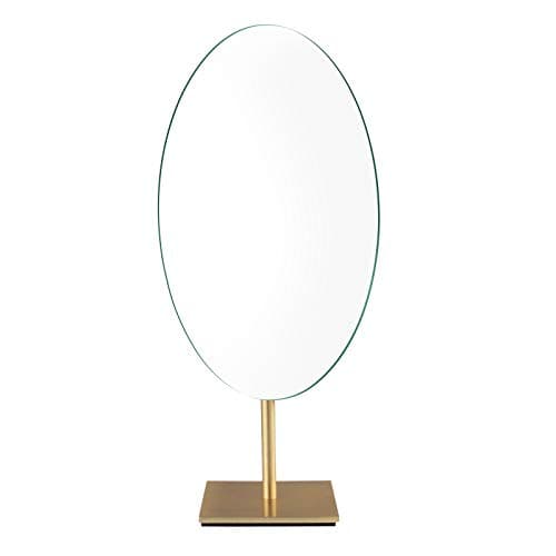 Image of Nicesail Mirror for Dressing Table Vanity Mirror Oval Brushed Brass Bathroom Mirror Cosmetic Mirror on Stand Bronze Desktop Mirror,18x30cm
