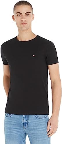 Image of Tommy Hilfiger Men’s Short Sleeve Core Stretch Slim Fit T-Shirt, Black (Black), XL