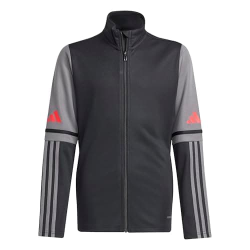 Image of adidas Unisex Kids SQUADRA25 TRAINING JACKET KIDS, black/team grey four/pure ruby, 7-8 Years