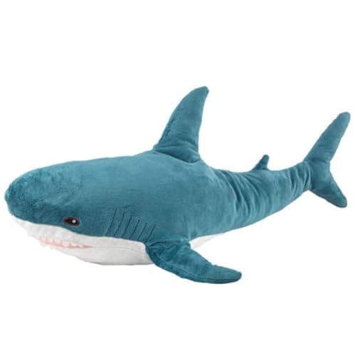 Image of JULAN Giant Shark Plush Toy, 80-100cm Soft Shark Stuffed Animal Cushion Pillow Sharks Stuffed Toy Throw Pillow for Children’s Pillow Room Decoration Bedtime Gift (80CM)