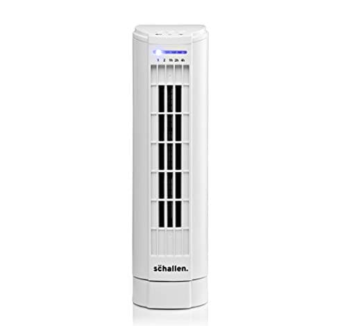 Image of Schallen 15" Electric Air Cooling Quiet Oscillation Floor Desk Mini Tower Fan with Timer & Speed Settings (White)