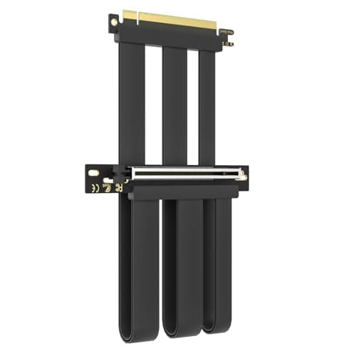 Image of GLOTRENDS 300mm PCIe 5.0 Riser Cable for RTX5090 RTX4090 RX9070 RX7900, Compatible with PCIe 5.0/4.0 GPUs, 90 Degree Right Angle for Vertical GPU Mount