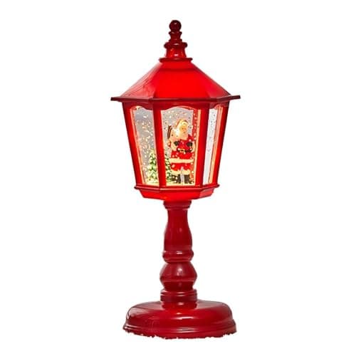 Image of Christmas Themed Light Post, Christmas Decoration Candle Lights, Christmas Table Lamp with Music Luminous, Musical Snowy Christmas Street Lamp Christmas Lighted, Christmas Lighted Table Decorations