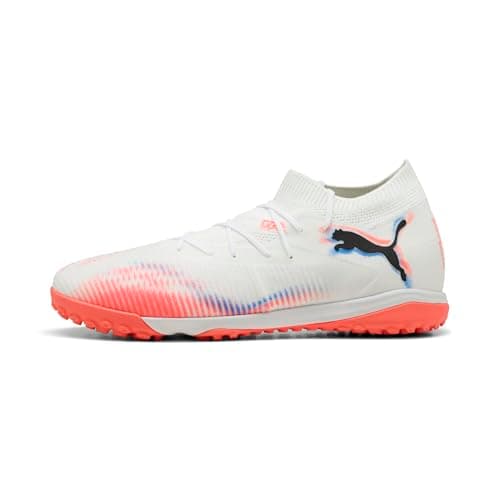 Image of Puma Unisex Future 8 Match Turf Football Boots, Puma White-Puma Black-Glowing Red, 3 UK