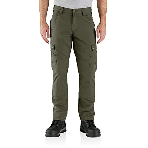 Image of Carhartt Men's Rugged Flex Relaxed Fit Ripstop Cargo Work Pant, Basil, W32/L32