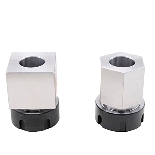 Image of BestParts Finish Machining, High Precision 0.0005", ER-32 Collet Chucks Block Set Of 2 Square And Hex Workholding Holder For CNC Lathe Engraving Machine