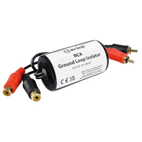 Image of AV:Link Ground Loop Noise Isolator for Audio – RCA Plugs to Sockets Eliminates Unwanted Earth Hum and Buzzing from Hi-Fi Systems, Car Stereos & TVs