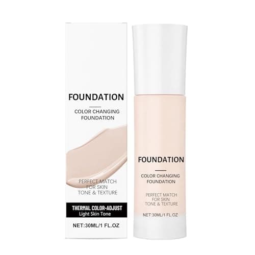 Image of Color Changing Foundation for Mature Skin - 30ml Lightweight Buildable Foundation - Hydrating Liquid Foundation for Even Skin Tone, Medium Coverage, Long-Lasting Natural Dewy Finish(Light)