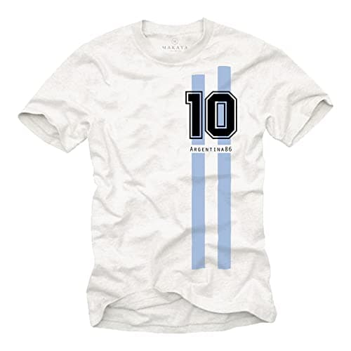 Image of MAKAYA Argentina Trikot Mens Football T-Shirt Soccer Tee Jersey White L