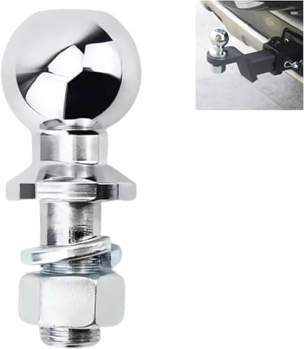 Image of 2'' Trailer Hitch Ball 50mm Ball Head Bolt Drawbar Straight Towing Car Tow Bar Receiver, For Drawbar Up To 5 Tons Tractor Extension
