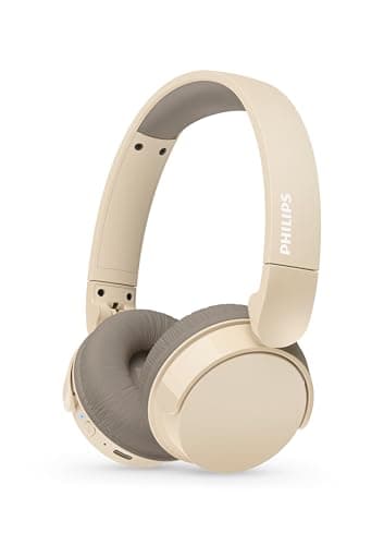 Image of Philips TAH3209BG Lightweight On Ear Wireless Bluetooth Headphones with Passive Noise Isolation - 25 Hours Play Time, Natural Sound, Clear Calls, Dynamic Bass, 2 Hours USB-C Charging - Beige
