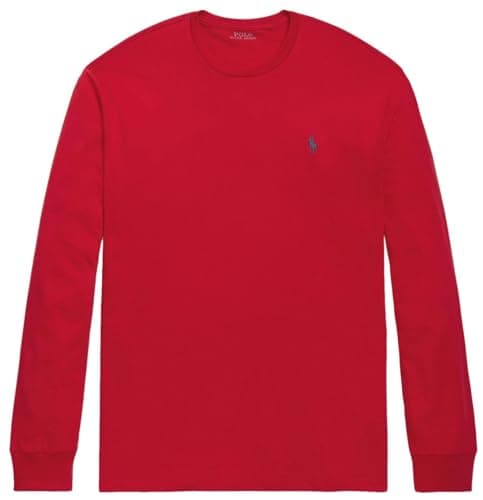 Image of POLO RALPH LAUREN Men Long Sleeve Pony Logo T-Shirt (NewRed, L), Ralph Lauren Red, Large