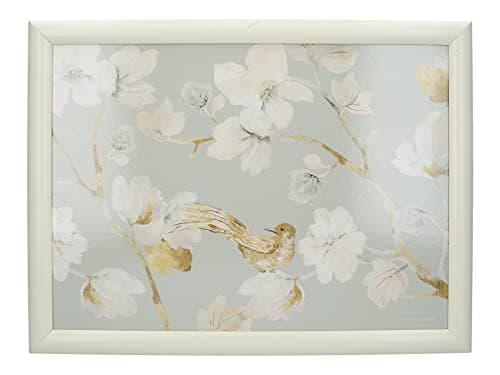 Image of Creative Tops Cushioned Lap Tray/Lap Tray with Cushion and 'Duck Egg Floral' Design, Multi-Colour, 44 x 34 cm