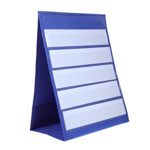 Image of SEWACC 20pcs Desktop Pocket Chart for Teaching Display Stand Blank Desk Calendar Memo Holder Small White Table Easel Cards for Classroom Sentence Strips