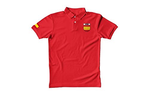 Image of Super Lemon Spain Football Polo Shirt - Retro Vintage Red for Men & Women | Perfect for Spanish Football Fans | Ideal for Euros & World Cup (L)