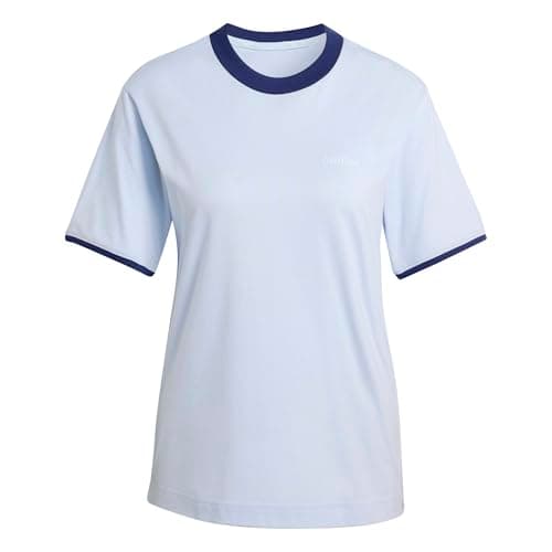 Image of adidas Women's Seasonal Essentials Colorpop T-Shirt with Embroidered Graphic, Crystal Sky/White, M