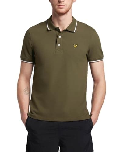 Image of Lyle & Scott Men's Tipped Polo Shirt Olive/White M, (SP1524VOG)