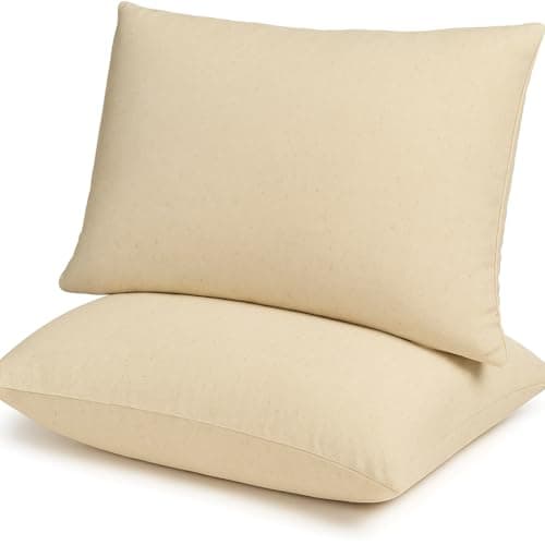 Image of Sleep & Snuggle Wool Pillow with Cover Breathable Hotel-Quality Pillows for Neck and Shoulder Pain Adjustable Anti-Allergy Perfect for Back & Side Sleepers - Pillow 2 Pack