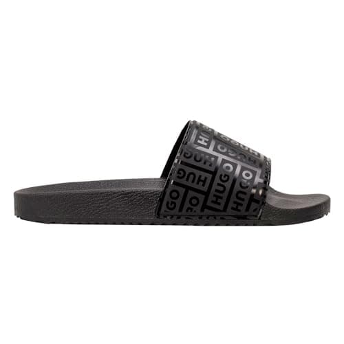 Image of HUGO Men's TimeIn Baolg 10278104 01 Slide Sandals, black, 7 UK