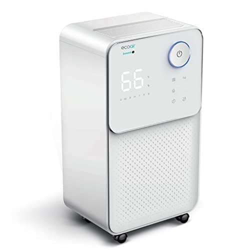 Image of EcoAir Low Energy 156 Watts Dehumidifier 12L/Day – 3 in 1 Filter inc Carbon Filter – Laundry Mode, Timer, Child Lock Large Humidity Display, Quiet 36 dBA with Sleep Mode - SUMMIT S