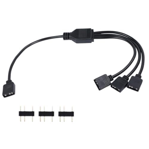 Image of XINXINGDINGSHENG ARGB Splitter Cable 5V 3Pin, 1 to 3 Addressable RGB Extension Cable, Male Pins with Foolproof Design, Durable Braided Cable for PC Case, CPU Cooler, Fans & LED Lighting