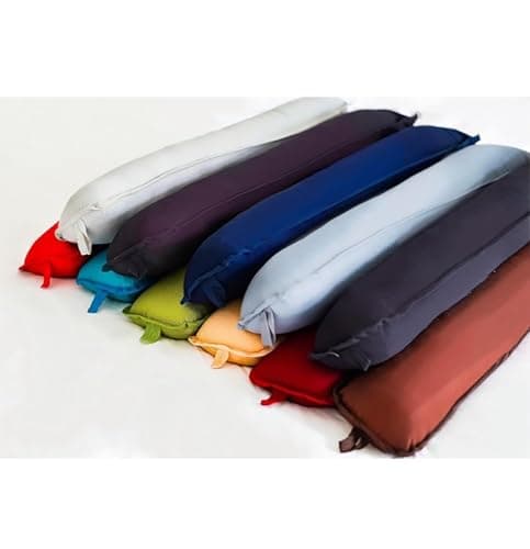 Image of Comfortesy Plain Dyed Fabric Hollowfibre Filled Draught Excluder Stopper Cushion - Heavy Door Draught Stopper for Bottom of Door/Window - Draft Insulator - 90x18cm (Grey)