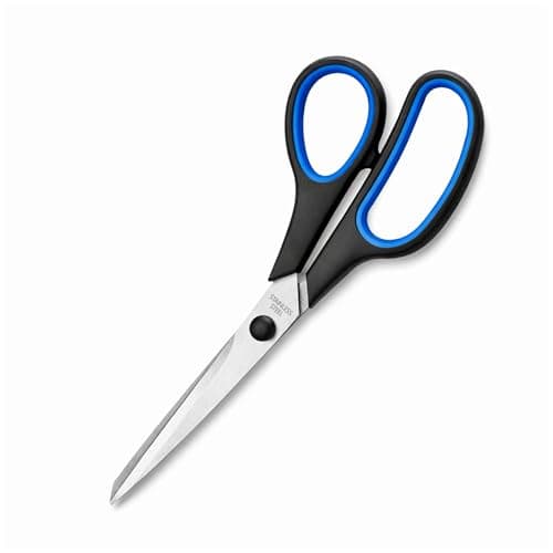 Image of Boulton Stainless Steel Scissors 21.5cm (8.5 Inch) – Sharp Multipurpose Household & Office Scissors – Ergonomic Soft Grip Handles – Scissor Ideal for Paper, Card, Fabric & Crafts (Blue)