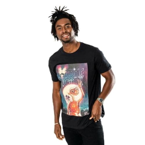 Image of E.T Unisex Adult Phone Home T-Shirt (XXL) (Black)