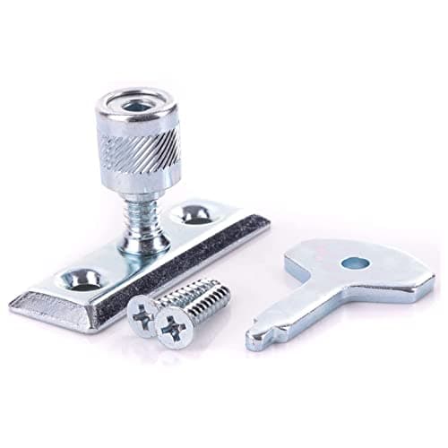 Image of Window Locking Stay Fastener Metal Turn Latch Casement Lock with Screws & Key Locking Casement Window Stay Pin Victorian Design Casement Window Fitting.
